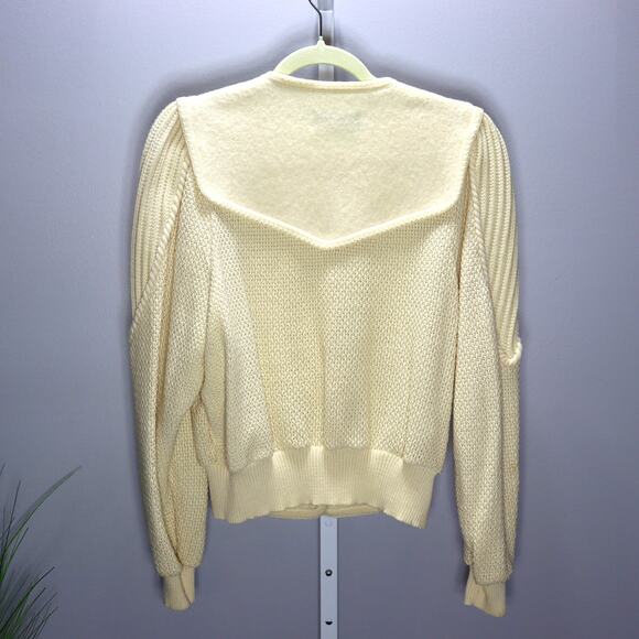 Geiger Austria Wool Cardigan 46 Cream Knit Boiled Wool Sweater - Picture 2 of 4